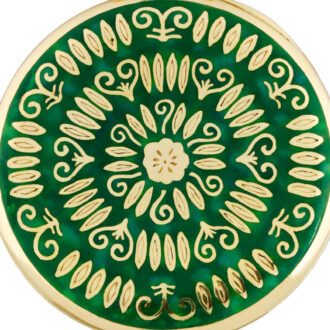 Swiss 18K gold and green champlevé enamel dress watch Circa 1930 Swiss 18K gold and green champlevé enamel dress watch Circa 1930