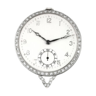 Swiss platinum and diamond-set keyless dress watch Circa 1920