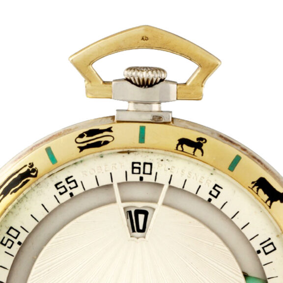 Swiss 18K yellow and white gold jump hour dress watch Circa 1924 Swiss 18K yellow and white gold jump hour dress watch Circa 1924