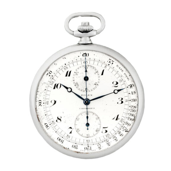 Fine Swiss stainless steel keyless dress watch with chronograph Circa 1925