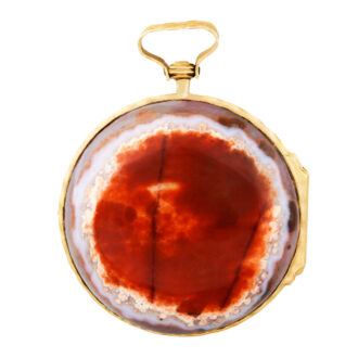 Fine French 18K gold and agate verge pocket watch Circa 1755