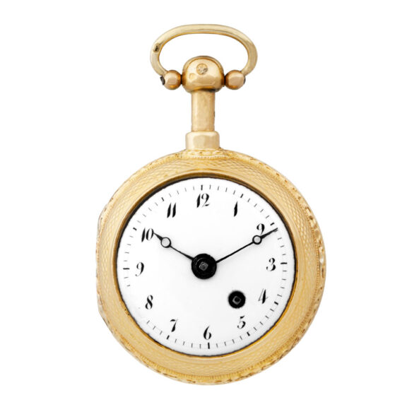 Very small French gold dumb quarter repeating pocket watch Circa 1780