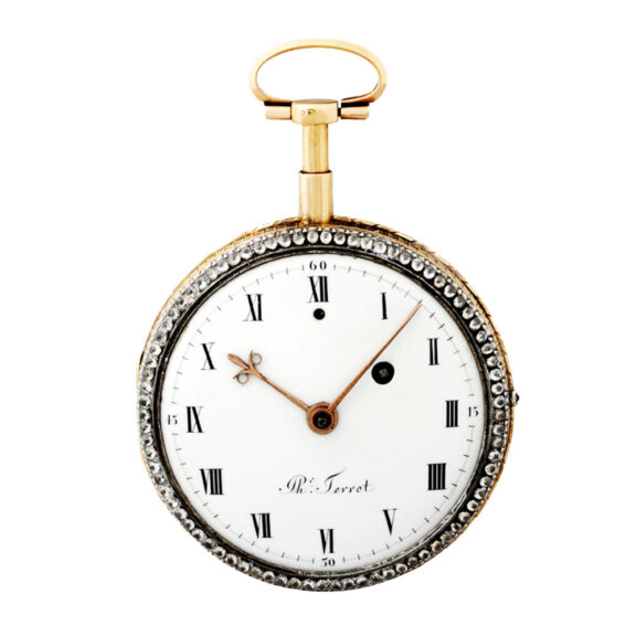 Swiss 18k gold quarter repeating verge pocket watch Circa 1780 Swiss 18k gold quarter repeating verge pocket watch Circa 1780