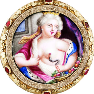 French gold hunter with enamel portrait of Cleopatra Circa 1830