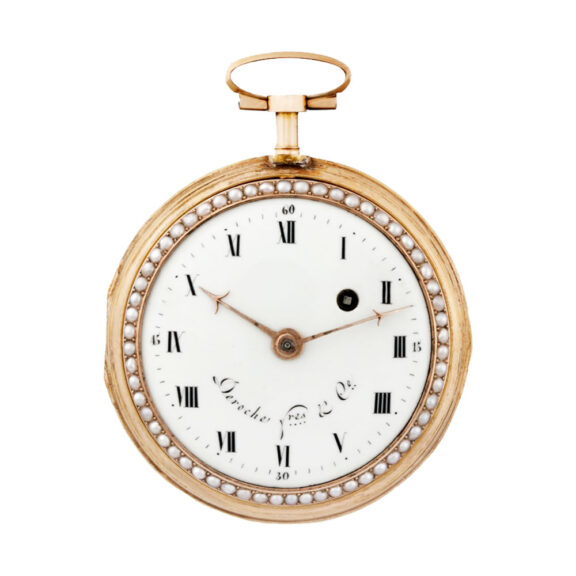 Swiss 18k gold, enamel and pearl-set pocket watch Circa 1790 Swiss 18k gold, enamel and pearl-set pocket watch Circa 1790