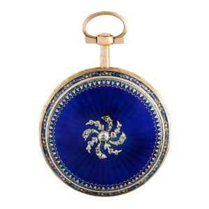 Belgian decorative gold, enamel and diamond watch Circa 1790