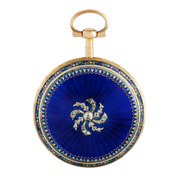 Belgian decorative gold, enamel and diamond watch Circa 1790
