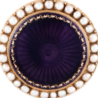 French 18k gold, enamel and pearl-set pendant watch Circa 1790