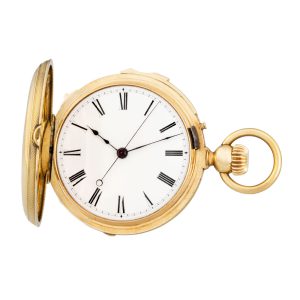 French gold half-hunting cased repeating pocket watch Circa 1870