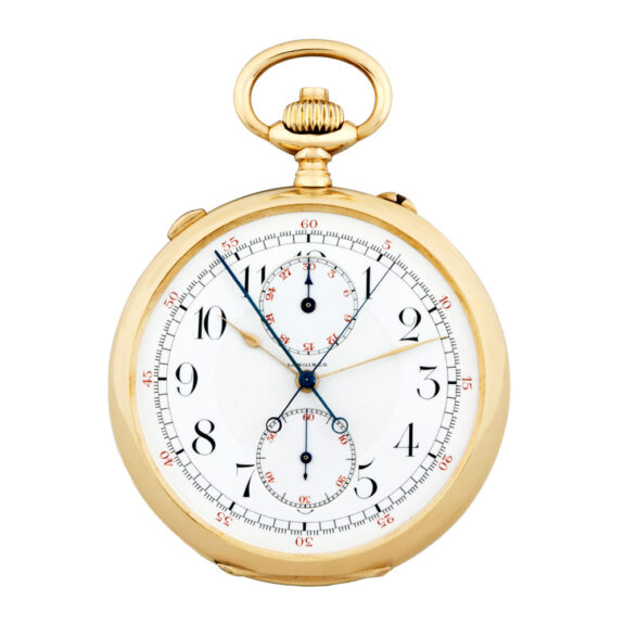 Swiss gold split-seconds chronograph pocket watch Circa 1915