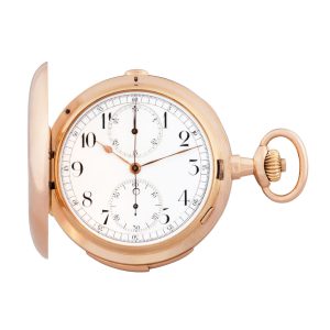 Large Swiss 18k pink gold minute repeating pocket watch Circa 1900