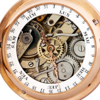 Swiss gold double-dialled hunting cased pocket watch Circa 1900