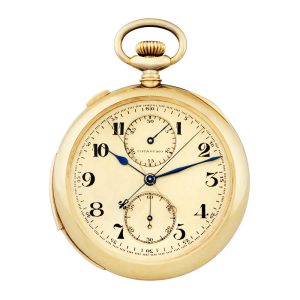 Swiss gold split-seconds chronograph pocket watch Circa 1910