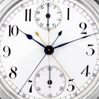 Unique Swiss silver watch with a three-hand chronograph Circa 1890