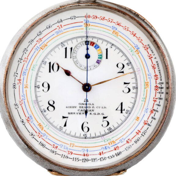 Rare Swiss silver metal double-dialled driver's pocket watch Circa 1906 Rare Swiss silver metal double-dialled driver's pocket watch Circa 1906