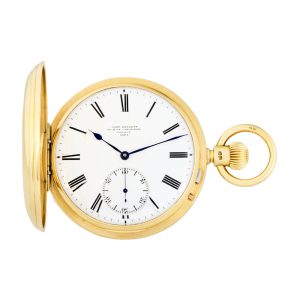 Large English 18k gold watch with spring detent escapement Circa 1912