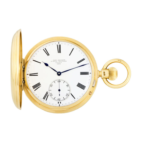 Large English 18k gold watch with spring detent escapement Circa 1912