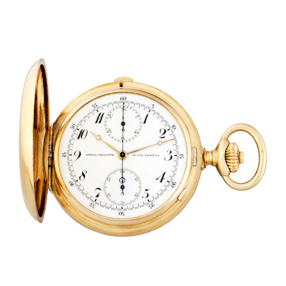 Swiss 18K yellow gold chronograph pocket watch Circa 1910