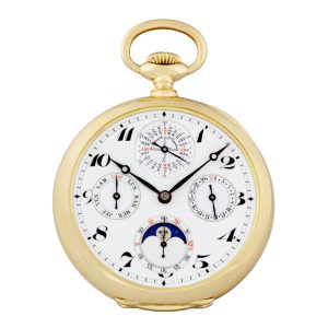 Swiss 18 Carat gold pocket watch with five complications Circa 1900