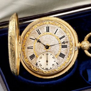 English gold watch with Moresque foliate decoration Circa 1860
