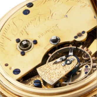 English gold watch with Moresque foliate decoration Circa 1860