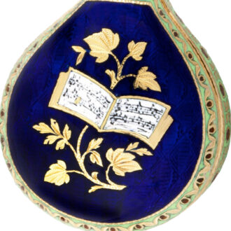 French gold, enamel and pearls mandolin-form watch Circa 1810