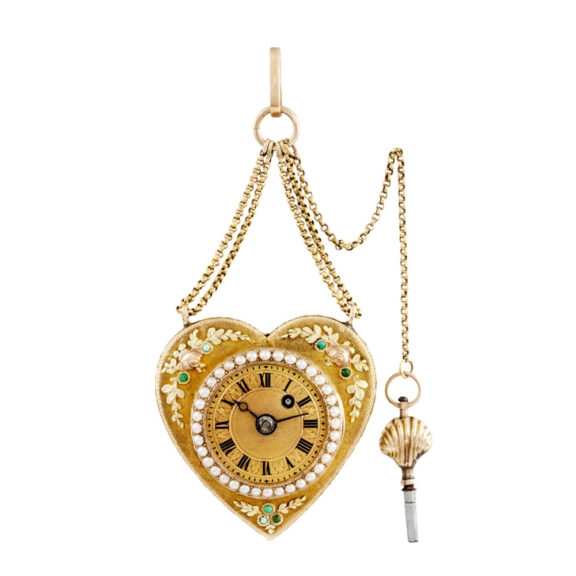 Swiss gold heart-shaped watch with concealed vinaigrette Circa 1820