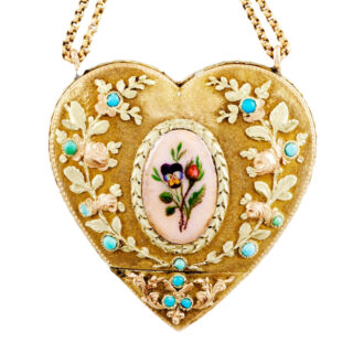 Swiss gold heart-shaped watch with concealed vinaigrette Circa 1820