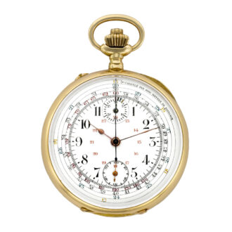 Swiss gold chronograph with tachometer and telemeter Circa 1910