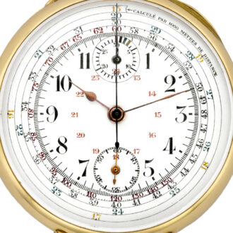 Swiss gold chronograph with tachometer and telemeter Circa 1910