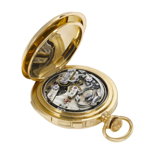 Swiss gold five-minute repeating pocket watch Circa 1887 Swiss gold five-minute repeating pocket watch Circa 1887