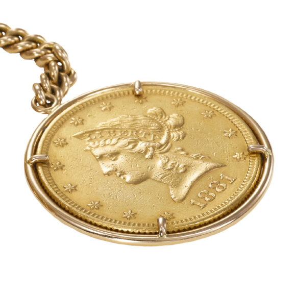 Swiss 18 carat gold U.S. twenty dollar coin watch Circa 1960 Swiss 18 carat gold U.S. twenty dollar coin watch Circa 1960