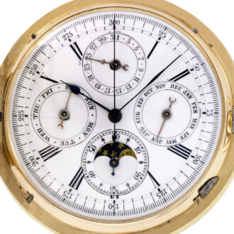Swiss 18k gold quarter repeating hunting cased pocket watch Circa 1910