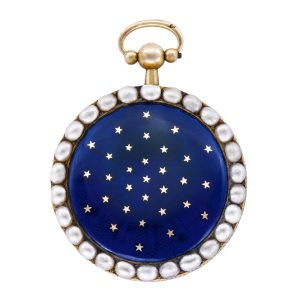 Swiss gold, enamel and pearl-set lady's pendant watch Circa 1810