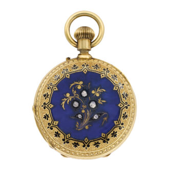 Swis gold and enamel half-hunter pendant watch Circa 1900