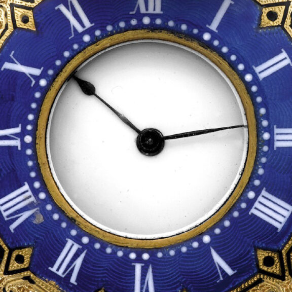 Swis gold and enamel half-hunter pendant watch Circa 1900 Swis gold and enamel half-hunter pendant watch Circa 1900