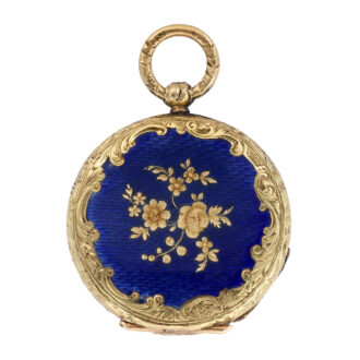Fine Swiss 18K gold and enamel miniature watch Circa 1850
