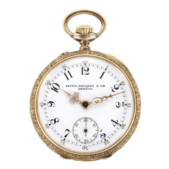 Swiss 18k gold, green enamel and diamond lady's watch Circa 1896