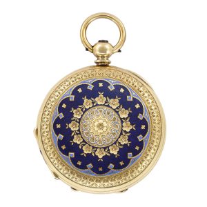 Swiss 18K yellow gold key-wound pendant watch Circa 1900