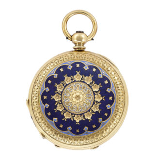 Swiss 18K yellow gold key-wound pendant watch Circa 1900