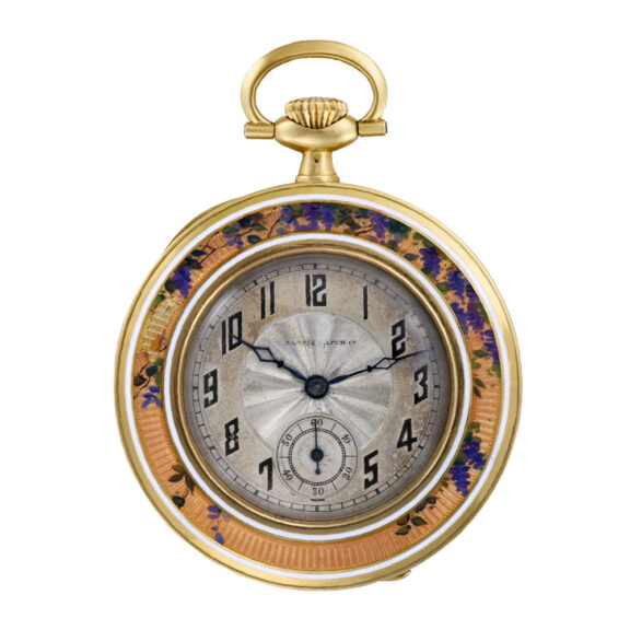 Swiss 18k gold dress watch with enamel erotic portrait Circa 1925