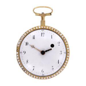 Swiss gold, enamel and pearl-set verge pocket watch Circa 1790