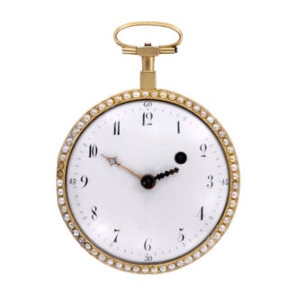Swiss gold, enamel and pearl-set verge pocket watch Circa 1790