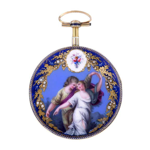 English 18k gold and enamel verge pocket watch Circa 1780