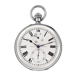 Swiss silver military deck watch with power reserve Circa 1930