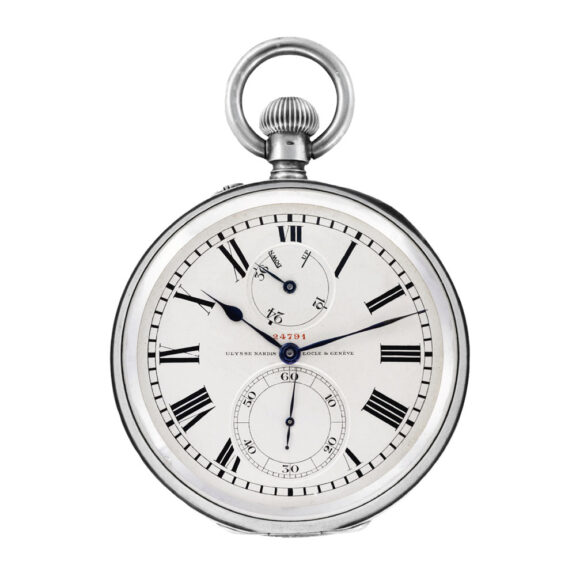 Swiss silver military deck watch with power reserve Circa 1930