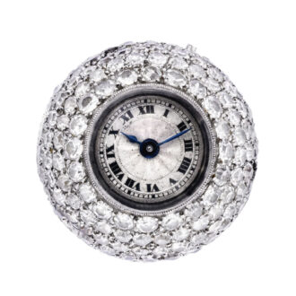 Fine French platinum and diamond-set pendant ball watch Circa 1910