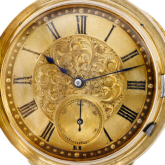 Swiss gold half-hunting cased keyless pocket watch Circa 1890