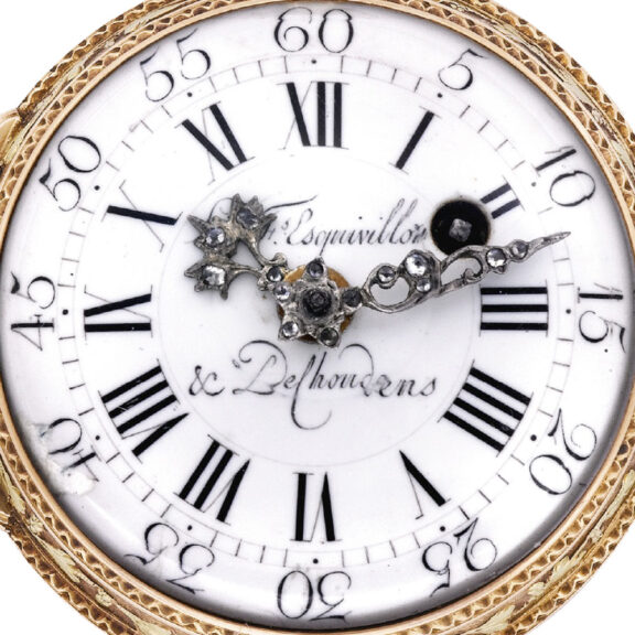 Fine Swiss 18k yellow and pink gold pocket watch Circa 1790 Fine Swiss 18k yellow and pink gold pocket watch Circa 1790