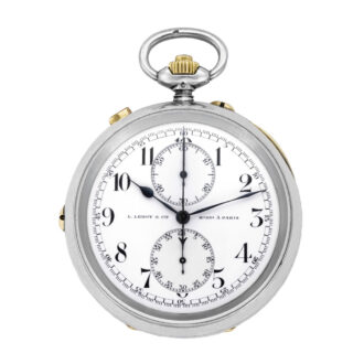 French silver pocket watch with split seconds chronograph Circa 1900